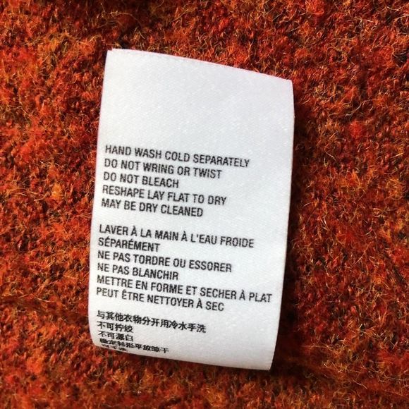 Anthropologie Jolie Long Open Front Cardigan Sweater Wool Blend Orange Medium - Picture 6 of 6